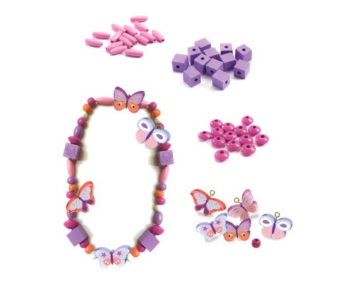 Набір для творчості Djeco з дерев'яними намистинами Метелики (DJ09810)