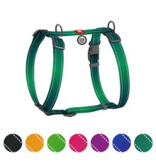 Шлея для собак WAUDOG Nylon Mono з QR-паспортом, пластиковий фастекс S зелена (527118)