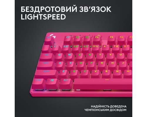 Клавіатура Logitech G PRO X TKL Lightspeed Tactile USB UA Magenta (920-012159)
