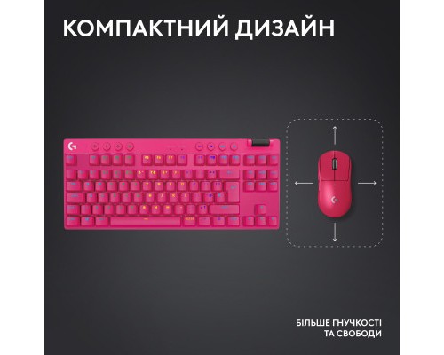 Клавіатура Logitech G PRO X TKL Lightspeed Tactile USB UA Magenta (920-012159)