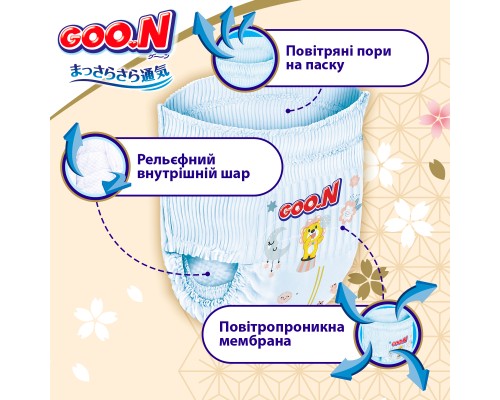 Підгузки GOO.N Premium Soft 12-20 кг Розмір 5 XL На липучках 40 шт (F1010101-150)