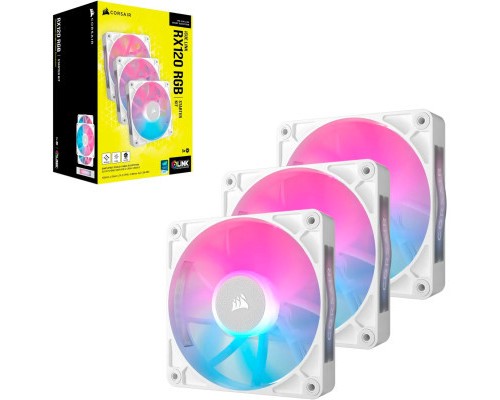 Кулер до корпусу Corsair iCUE Link RX120 RGB PWM White Triple Pack (CO-9051022-WW)