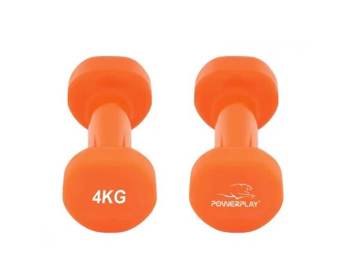 Гантель PowerPlay вінілові 4125 Achilles 2 х 4 кг Помаранчеві (PP_4125_4kg_2in)