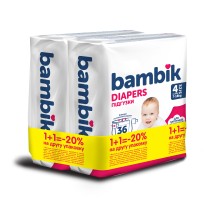 Підгузки Bambik Medium 7-18 кг Розмір 4 Maxi 2 х 36 шт (4823071664034)