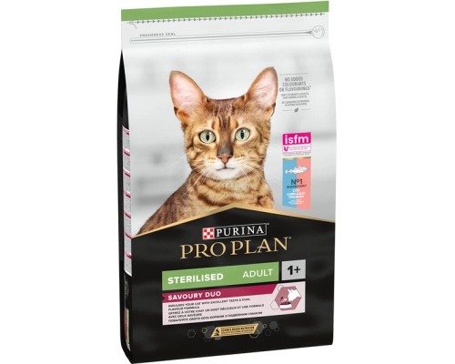Сухий корм для кішок Purina Pro Plan Sterilised Adult 1+ Savoury Duo Після стерилізації З тріскою та фореллю 1.5 кг (7613036732413) Сухий корм для кішок Purina Pro Plan Sterilised Adult 1+ Savoury Duo Після стерилізації З тріскою та фореллю 1.5 кг (7613036732413)
