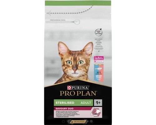 Сухий корм для кішок Purina Pro Plan Sterilised Adult 1+ Savoury Duo Після стерилізації З тріскою та фореллю 1.5 кг (7613036732413) Сухий корм для кішок Purina Pro Plan Sterilised Adult 1+ Savoury Duo Після стерилізації З тріскою та фореллю 1.5 кг (7613036732413)
