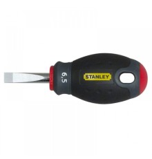 Викрутка Stanley FatMax Stubby, SL6,5 х 30мм, укорочена з паралельним джалом під прямий шліц. (0-65-404)