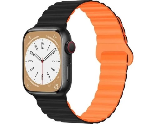 Ремінець до смарт-годинника Drobak Silicone Magnetic Link для Apple Watch All Series 38/40/41mm Black orange (898923)