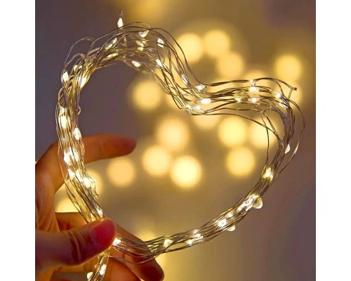 Гірлянда ColorWay Струна LED 100 10 м теплий колір 3 AA Battery (CW-G-100L10NB)