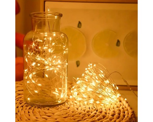 Гірлянда ColorWay Струна LED 100 10 м теплий колір 3 AA Battery (CW-G-100L10NB)