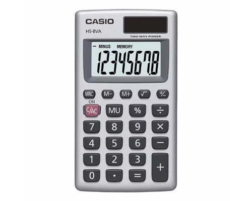 Калькулятор Casio HS-8VA-W-E, сріблястий (CALC-CAS-HS-8VA-W-EP)