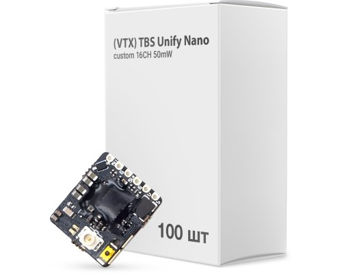 Відеопередавач (VTX) TBS Unify Nano custom 16CH 50mW упаковка 100шт (UNIFYNANOBOX)