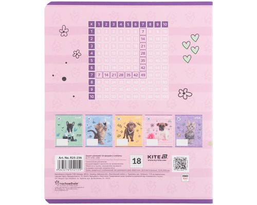 Зошит Kite Rachael Hale, 18 аркушів, клітинка (R25-236)