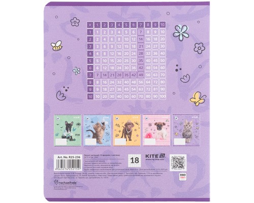 Зошит Kite Rachael Hale, 18 аркушів, клітинка (R25-236)