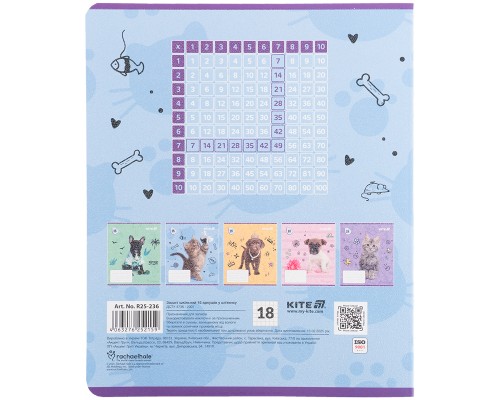 Зошит Kite Rachael Hale, 18 аркушів, клітинка (R25-236)