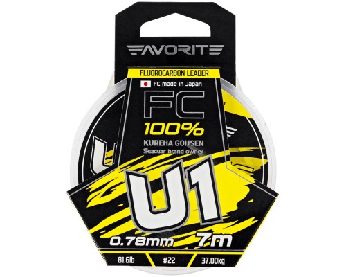 Флюорокарбон Favorite U1 FC 7m 22/0.78mm 81.6lb/37.0kg (1693.11.94)