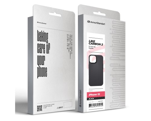 Чохол до мобільного телефона Armorstandart LikeCarbon2 MagCase для Apple iPhone 15 Black (ARM83807)