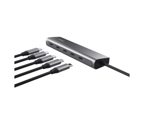 Концентратор Trust USB-C to 5xUSB-C aluminium 0.1m grey (25136_TRUST)