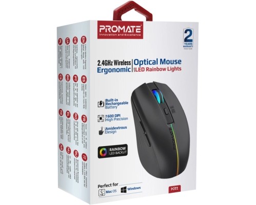 Мишка Promate Kitt Wireless Black (kitt.black)