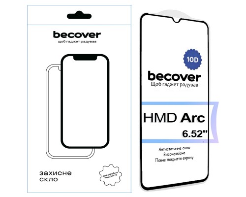 Скло захисне BeCover HMD Arc 10D Black (713572)