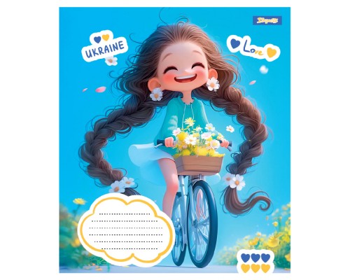 Зошит 1 вересня Free and Happy А5 12 аркушів коса лінія (768234)