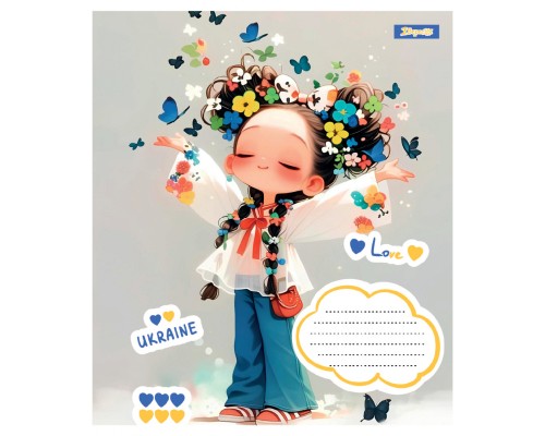 Зошит 1 вересня Free and Happy А5 12 аркушів коса лінія (768234)