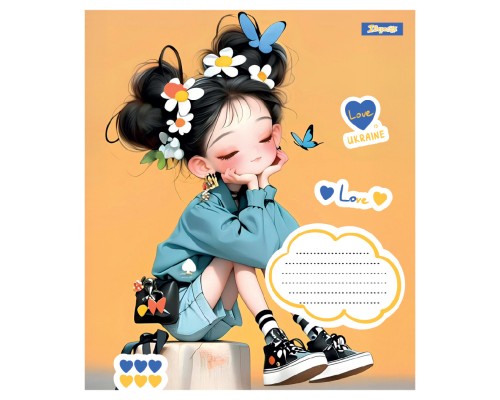 Зошит 1 вересня Free and Happy А5 12 аркушів коса лінія (768234)