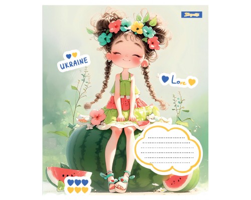 Зошит 1 вересня Free and Happy А5 12 аркушів коса лінія (768234)