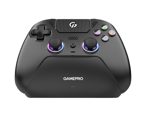Геймпад GamePro із зарядною станцією 2.4G/BT 5.1/USB (Switch/PS/PC/iOS/Android) RGB Black (GPS20BDOC)
