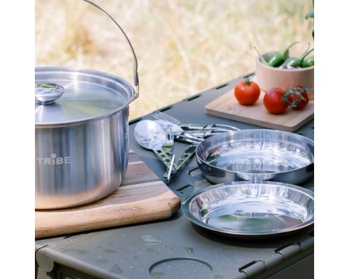 Набір туристичного посуду Tribe Hiker Set сталевий (T-FC-0020-metal)