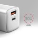 Зарядний пристрій AXAGON 1xUSB QC4.0 + 1xUSB-C PD30W PPS white (ACU-PQ30W)
