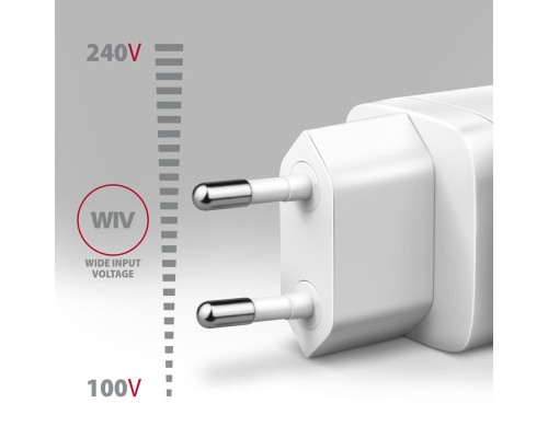 Зарядний пристрій AXAGON 1xUSB QC4.0 + 1xUSB-C PD30W PPS white (ACU-PQ30W)