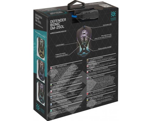Мишка Defender Bionic GM-250L Black (52250)