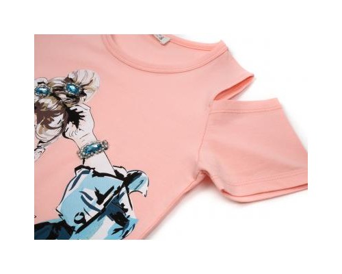 Футболка дитяча Breeze з дівчинкою (14124-128G-peach)