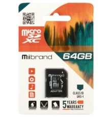 Карта пам'яті Mibrand 64GB microSDXC class 10 UHS-I (MICDXU1/64GB-A)