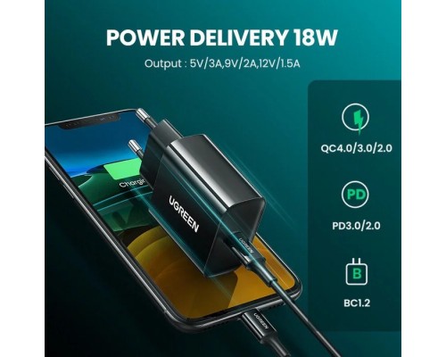 Зарядний пристрій Ugreen CD137 20W Type-C PD Charger (Black) (10191)