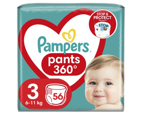 Підгузки Pampers трусики Pants Розмір 3 (6-11 кг) 56 шт. (8006540068663)