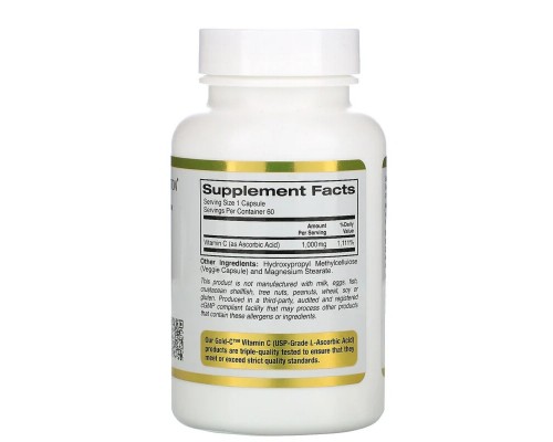 Вітамін California Gold Nutrition Вітамін C, Gold C, 1000 мг, 60 вегетаріанських капсул (CGN-00931) Вітамін California Gold Nutrition Вітамін C, Gold C, 1000 мг, 60 вегетаріанських капсул (CGN-00931)