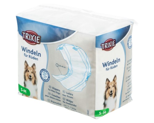 Підгузки для тварин Trixie для собак (кобелів) S-M 30-46 см 12 шт (4011905236414)
