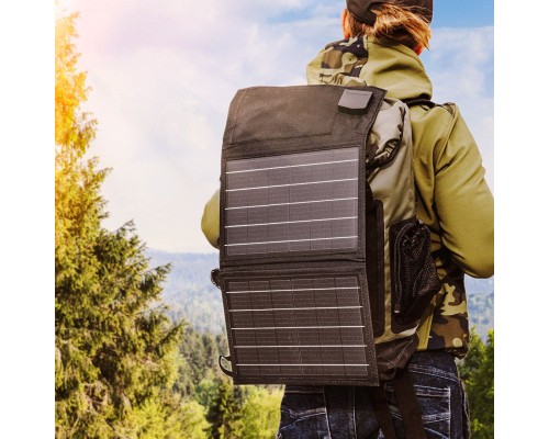 Портативна сонячна панель Neo Tools 15Вт 2xUSB 580x285x15 мм IP64 0.55кг (90-140)