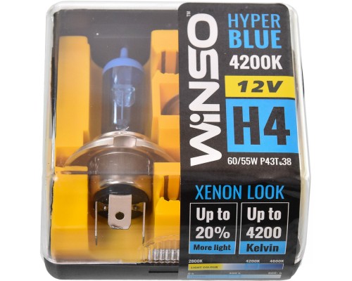 Автолампа WINSO H4 HYPER BLUE 4200K 60/55W (712450)