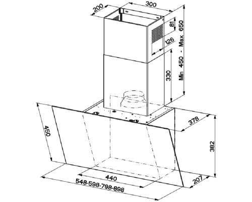 Витяжка кухонна Faber DAISY + BK A80