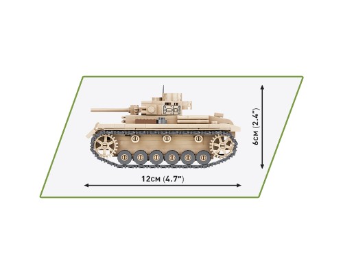 Конструктор Cobi Друга Світова Війна Танк Panzer III, 292 деталей (COBI-2712)