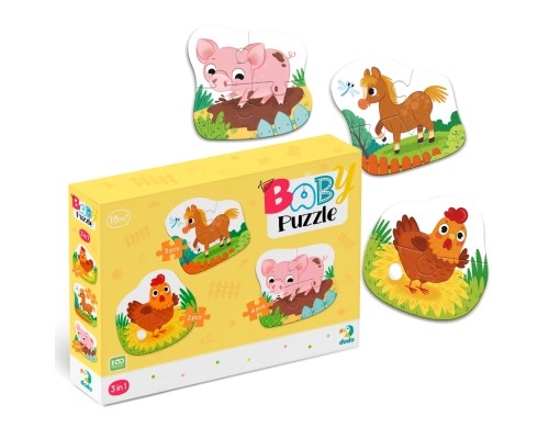 Пазл DoDo 3 в 1 День на фермі (300394)