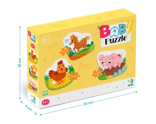 Пазл DoDo 3 в 1 День на фермі (300394)