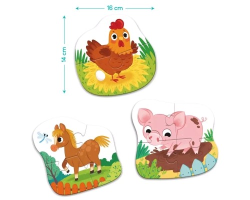 Пазл DoDo 3 в 1 День на фермі (300394)