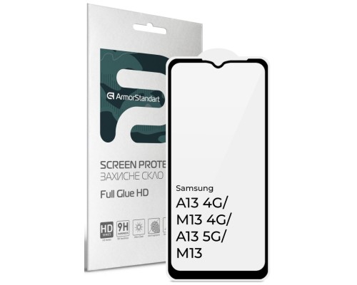 Скло захисне Armorstandart Full Glue HD Samsung A13 4G/ M13 4G/ A13 5G/ M13 Black (ARM66048)