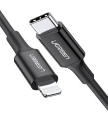 Дата кабель USB-C to Lightning 1.0m US1713A Nickel Plating ABS Shell Black Ugreen (60751)