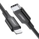 Дата кабель USB-C to Lightning 1.0m US1713A Nickel Plating ABS Shell Black Ugreen (60751)