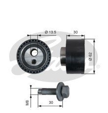 Ролик натягувача ременя Gates T41282